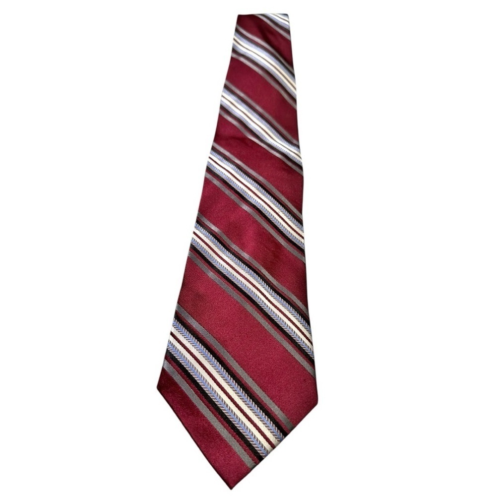 DC by Daniel Craig- Red Stiped 100% Silk Tie - Picture 2 of 9